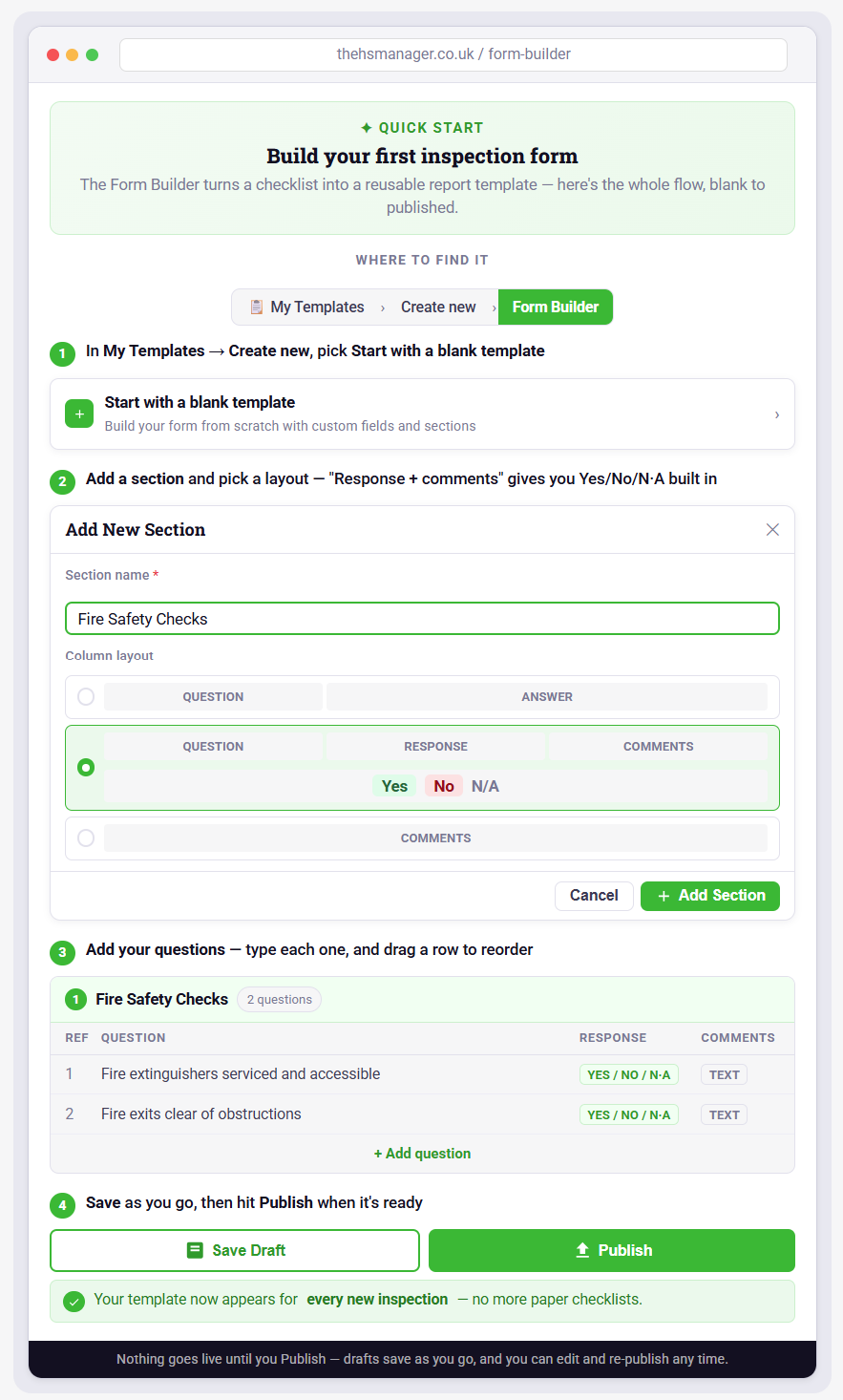 Interactive form builder